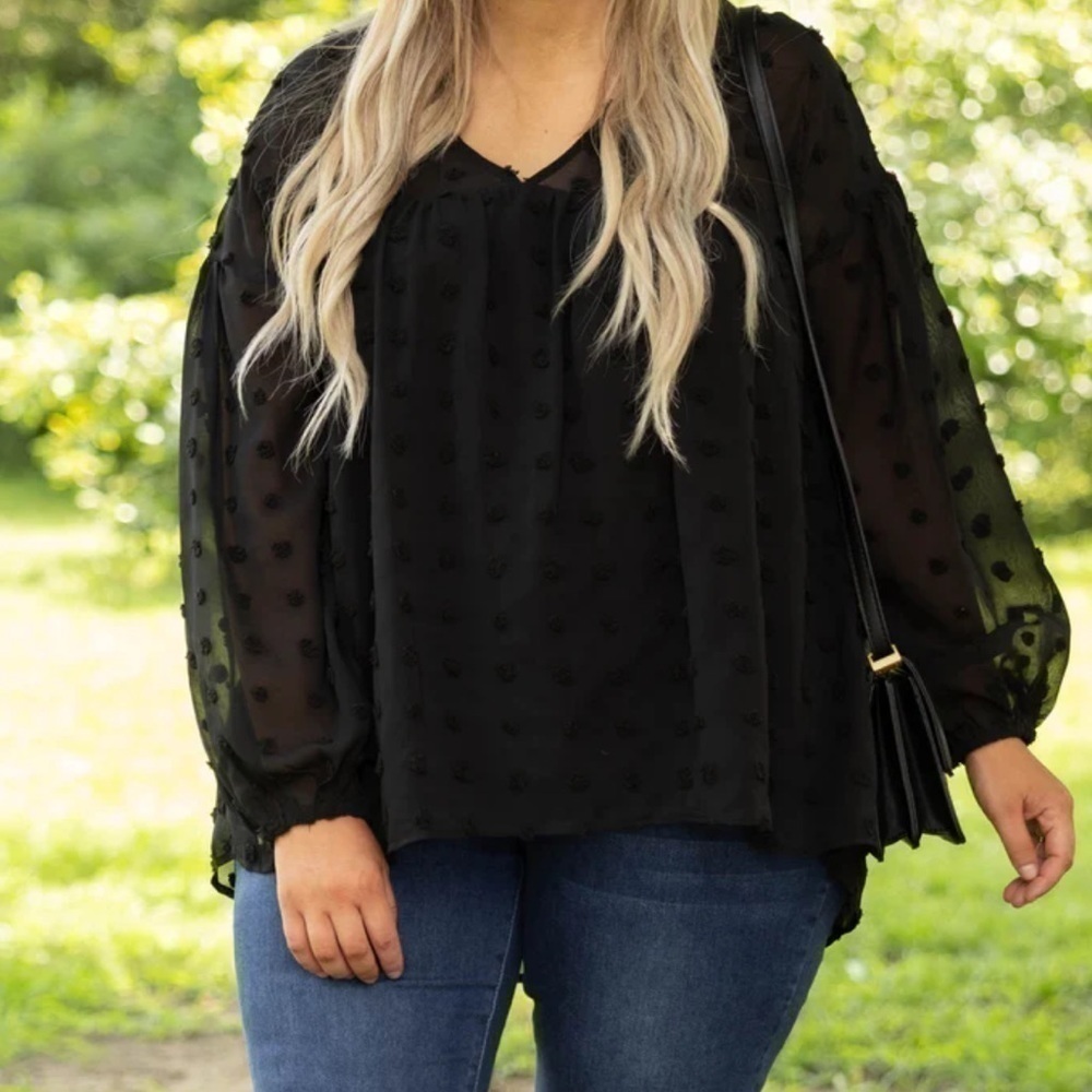 NWT Chic Soul Love Is Catching Blouse, Black XL